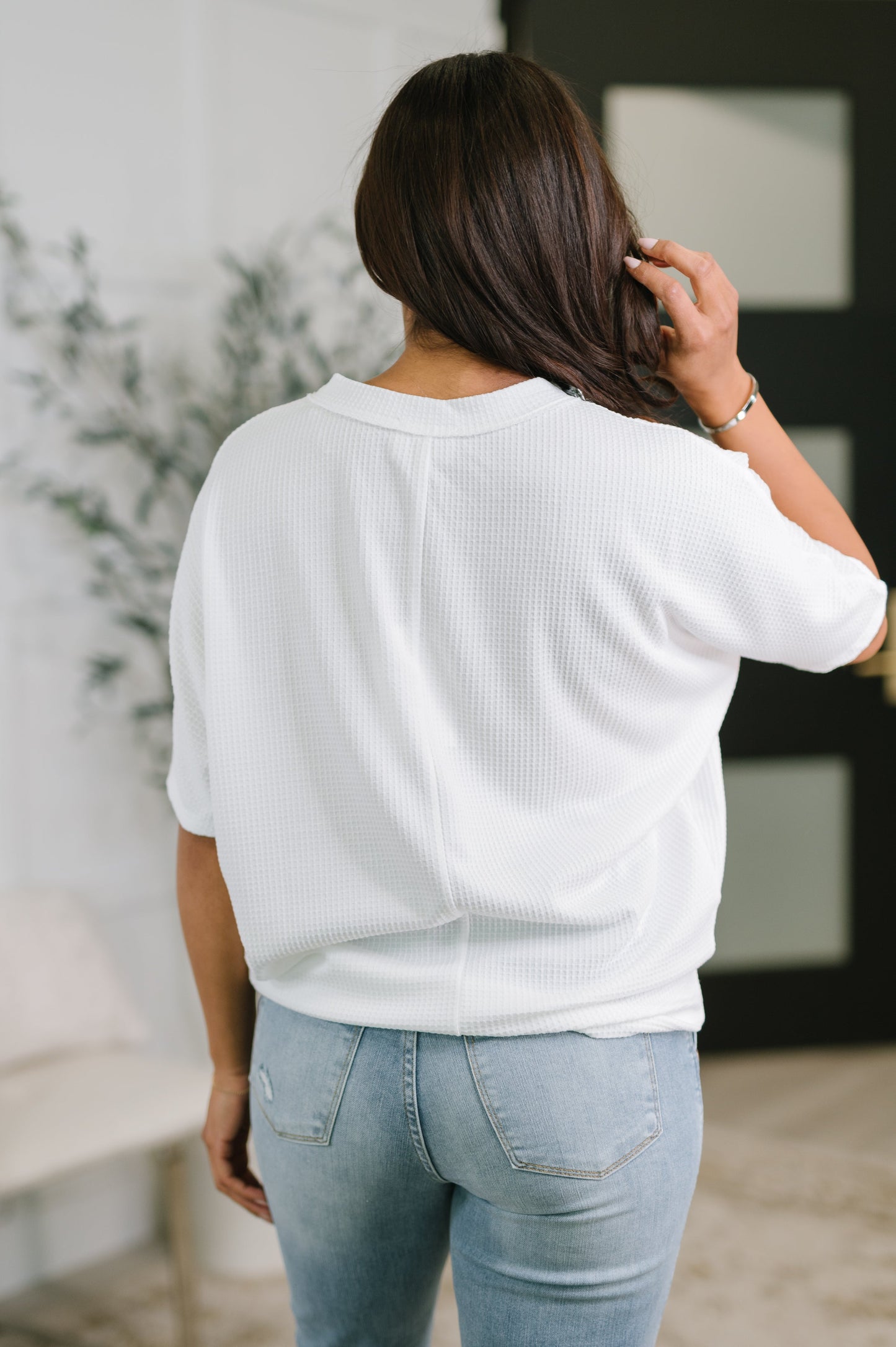 Together We're Unlimited Basic V-Neck Tee in Ivory
