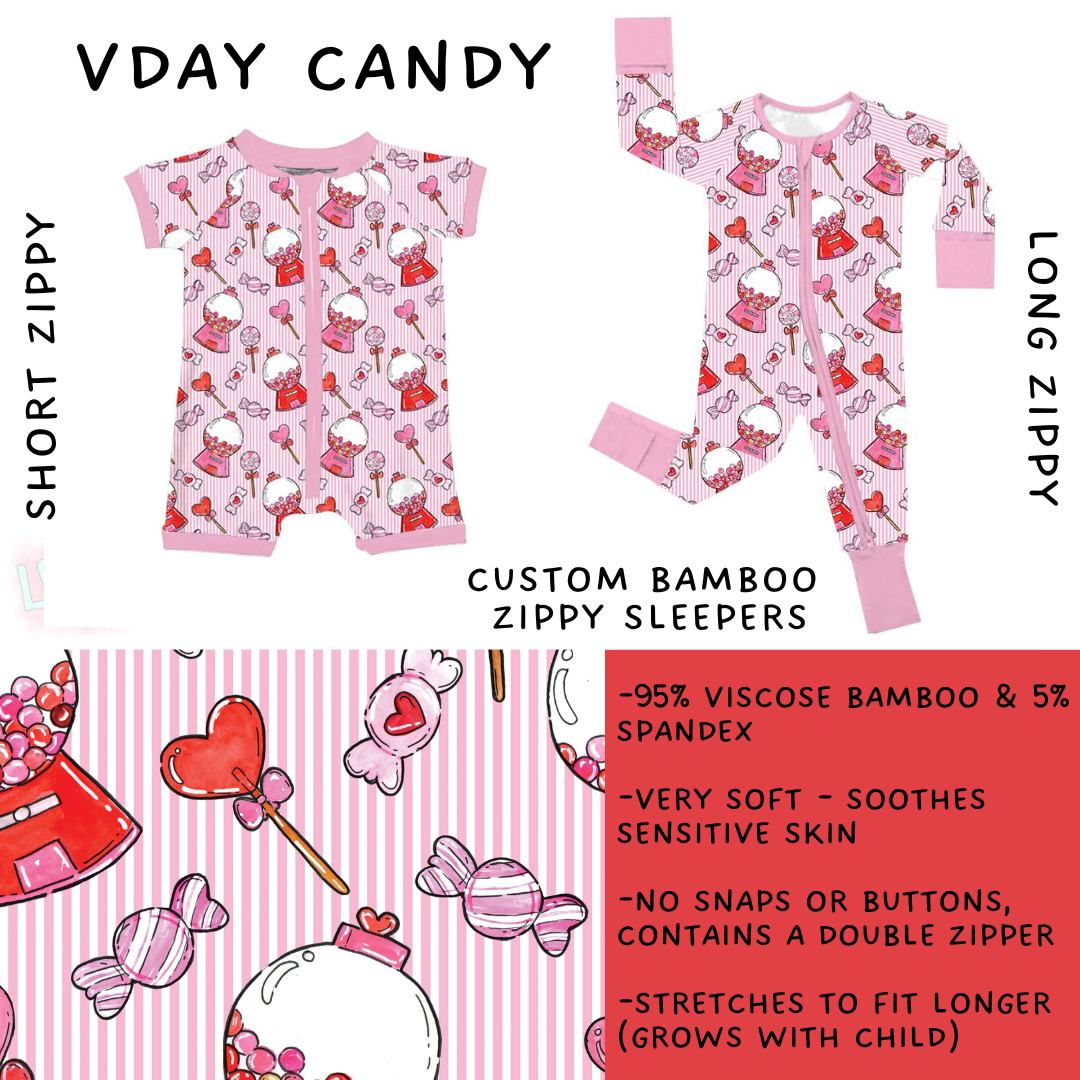 Batch #455 - Little Dreamers Lucky in Love - Closes 11/27 - ETA mid January - Vday Candy Short and Long Zippy Sleeper