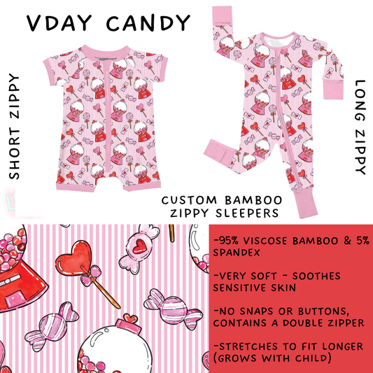 Batch #455 - Little Dreamers Lucky in Love - Closes 11/27 - ETA mid January - Vday Candy Short and Long Zippy Sleeper