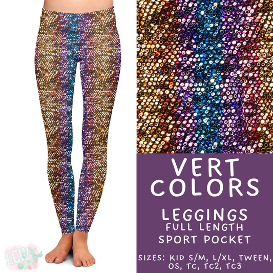 Ready to Ship Vert Colors Full Length Leggings - Sport Pocket OS