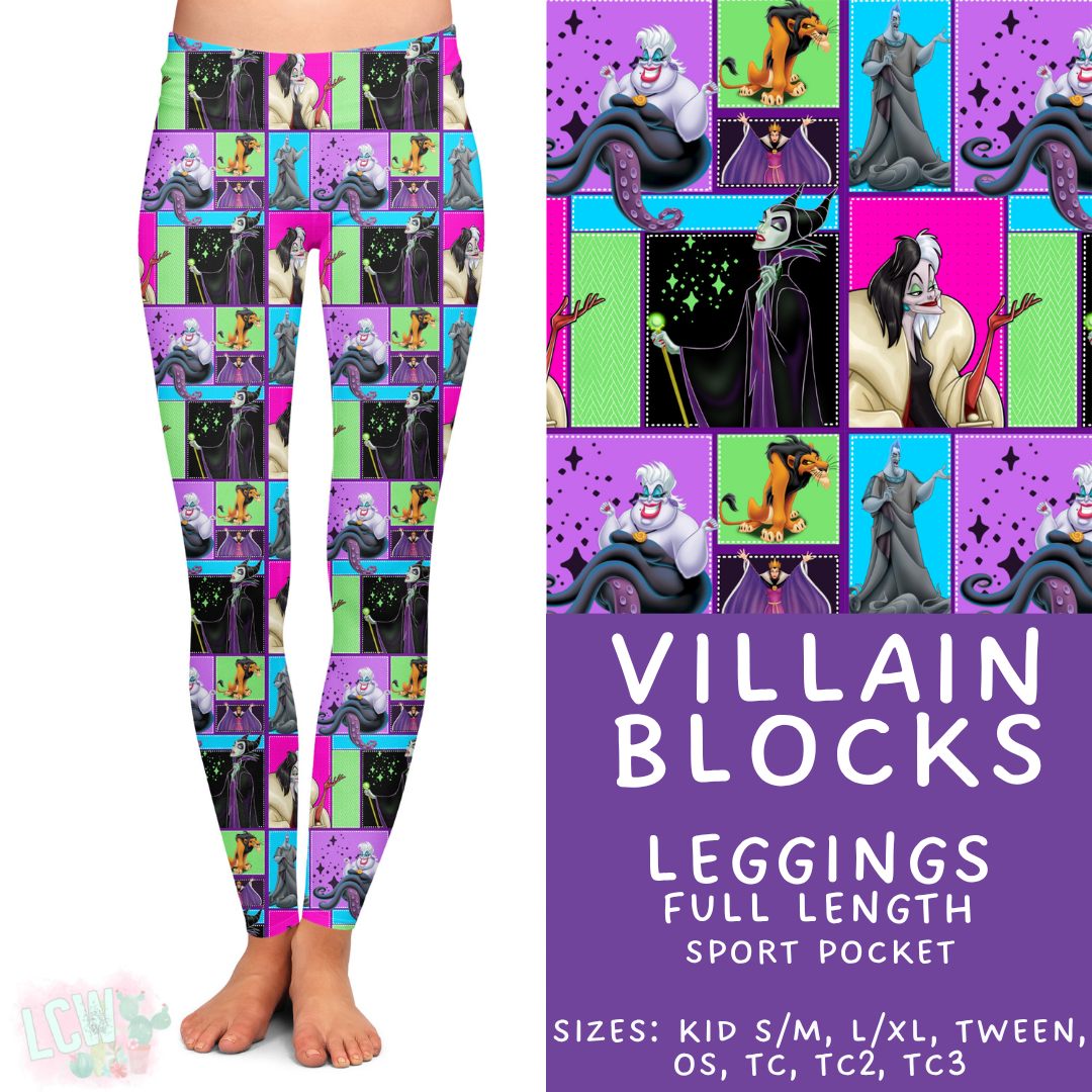 Ready to Ship - Villain Blocks Full Length Leggings - Sport Pocket TC & TC2
