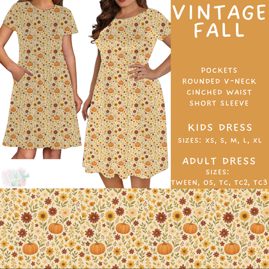 Batch #407 - Fall Fun 2 - Closes 9/4 - ETA mid/late October - Vintage Fall Womens & Girls Dresses