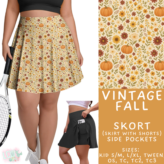 Batch #407 - Fall Fun 2 - Closes 9/4 - ETA mid/late October - Vintage Fall Skort
