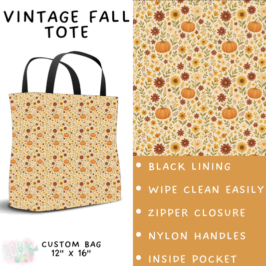 Batch #407 - Fall Fun 2 - Closes 9/4 - ETA mid/late October - Vintage Fall Tote
