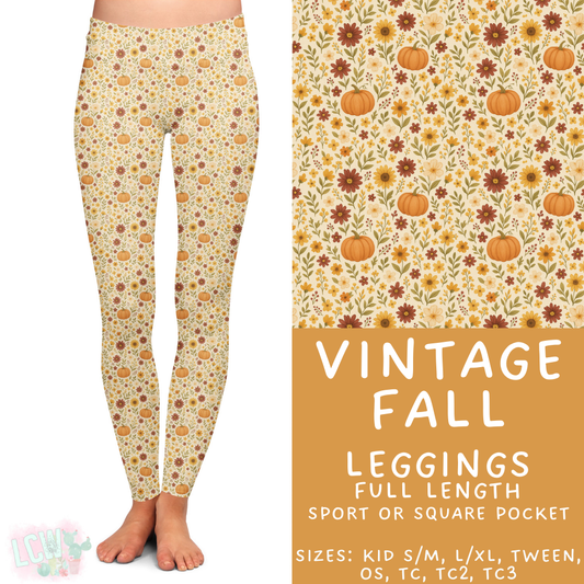 Batch #407 - Fall Fun 2 - Closes 9/4 - ETA mid/late October - Vintage Fall Full Length Leggings