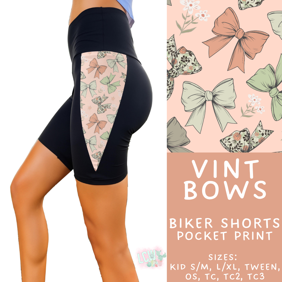 Batch #547 - Set in Style Collection - Closes 6/24 - ETA late August - Vint Bows Pocket Print Biker Short
