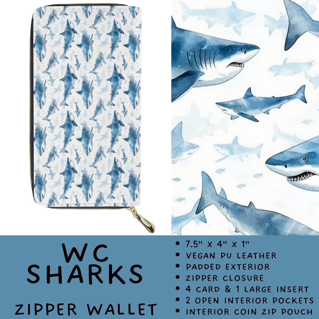Batch #460 - Zip It Collection - Closes 12/5 - ETA late Jan - WC Sharks Zipper Wallet