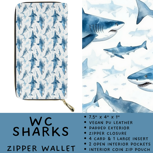 Batch #460 - Zip It Collection - Closes 12/5 - ETA late Jan - WC Sharks Zipper Wallet