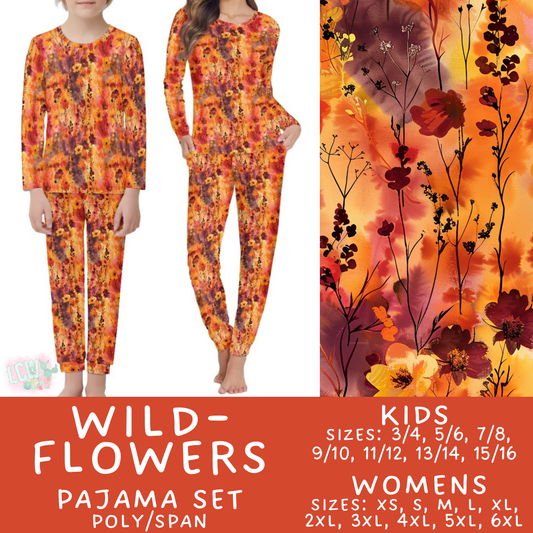 Batch #406 - Fall Family Pajamas - Closes 9/3 - ETA mid/late October - Wildflowers Women's & Kid's Pajama Set