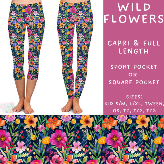 Batch #347 - Fun Run 11 - Closes 5/29 - ETA mid/late July - Wild Flowers Full and Capri Length Leggings