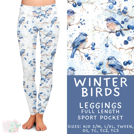 Batch #435 - Winter Wonderland 3 - Closes 10/23 - ETA early/mid Dec - Winter Birds Full Length Leggings