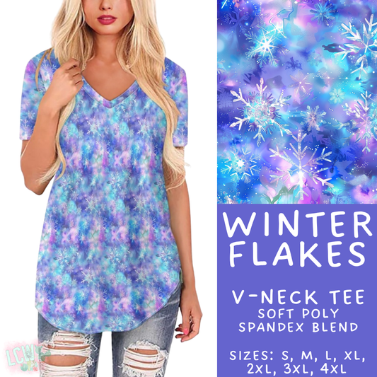 Batch #435 - Winter Wonderland 3 - Closes 10/23 - ETA early/mid Dec - Winter Flakes V-Neck Tee