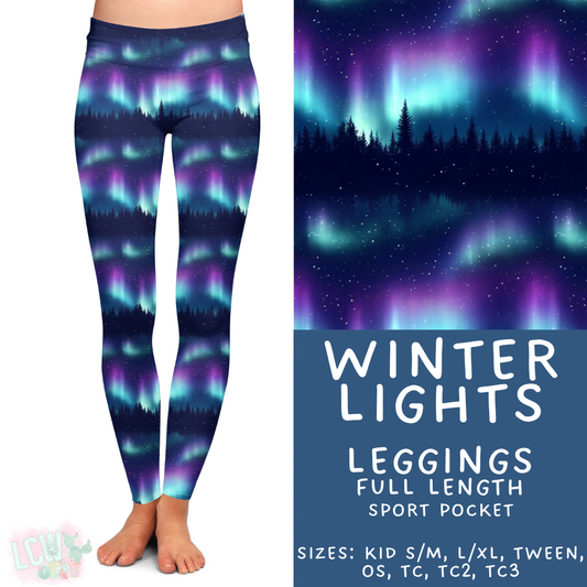 Ready to Ship - Winter Lights Full Length Leggings - Sport Pocket OS & TC