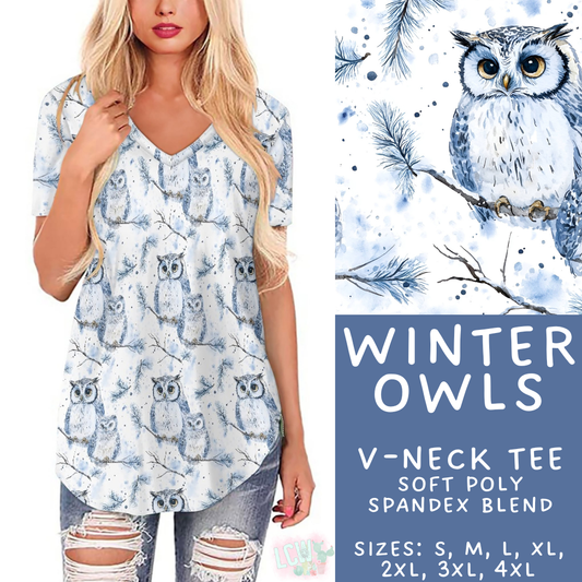 Batch #435 - Winter Wonderland 3 - Closes 10/23 - ETA early/mid Dec - Winter Owls V-Neck Tee