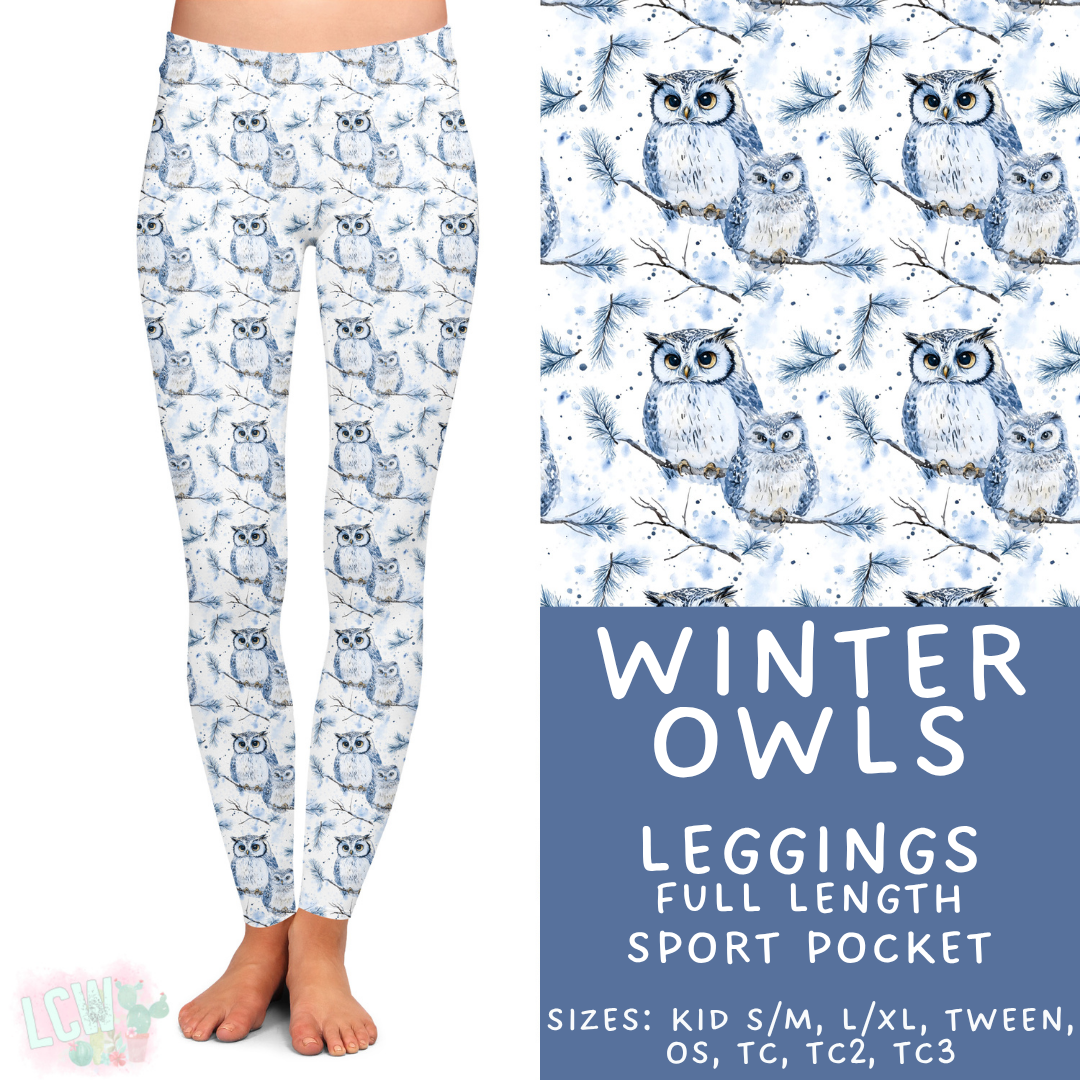 Batch #435 - Winter Wonderland 3 - Closes 10/23 - ETA early/mid Dec - Winter Owls Full Length Leggings