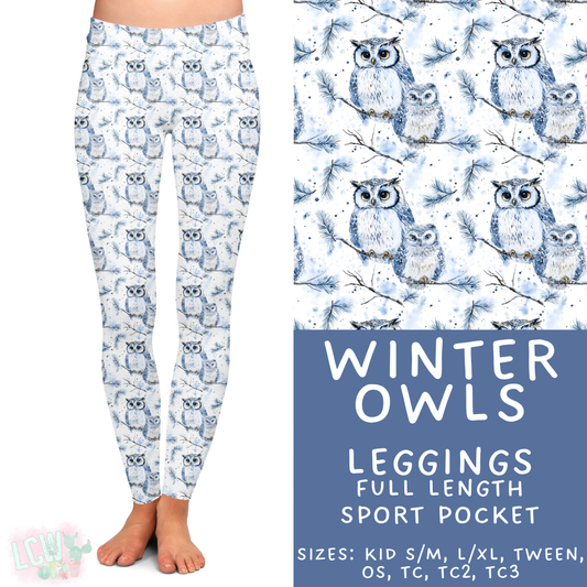 Batch #435 - Winter Wonderland 3 - Closes 10/23 - ETA early/mid Dec - Winter Owls Full Length Leggings