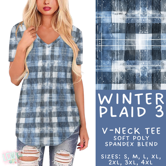 Batch #435 - Winter Wonderland 3 - Closes 10/23 - ETA early/mid Dec - Winter Plaid 3 V-Neck Tee
