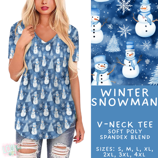 Batch #435 - Winter Wonderland 3 - Closes 10/23 - ETA early/mid Dec - Winter Snowman V-Neck Tee