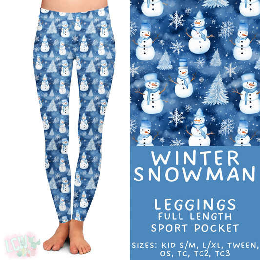 Batch #435 - Winter Wonderland 3 - Closes 10/23 - ETA early/mid Dec - Winter Snowman Full Length Leggings