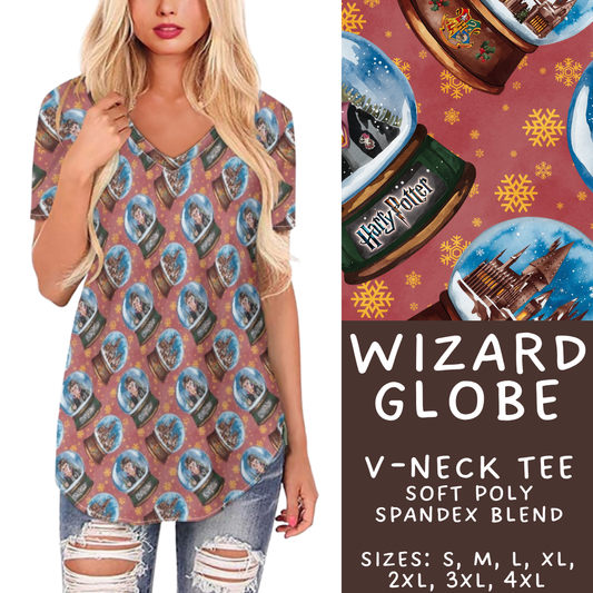 Batch #432 - Winter Globes - Closes 10/17 - ETA early December - Wizard Globe V-Neck Tee