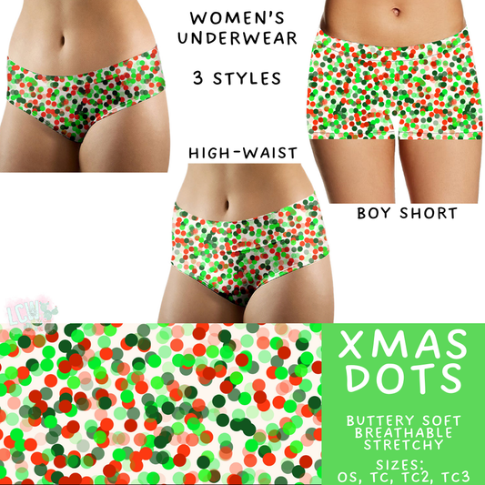 Ready to Ship - Xmas Dots Women's Underwear - High Waist OS