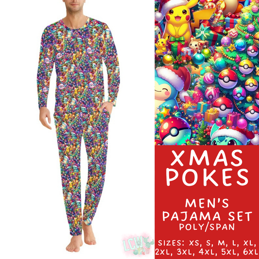 Batch #431 - Character Christmas Pajamas - Closes 10/16 - ETA late Nov - Xmas Pokes Men's Pajama Set
