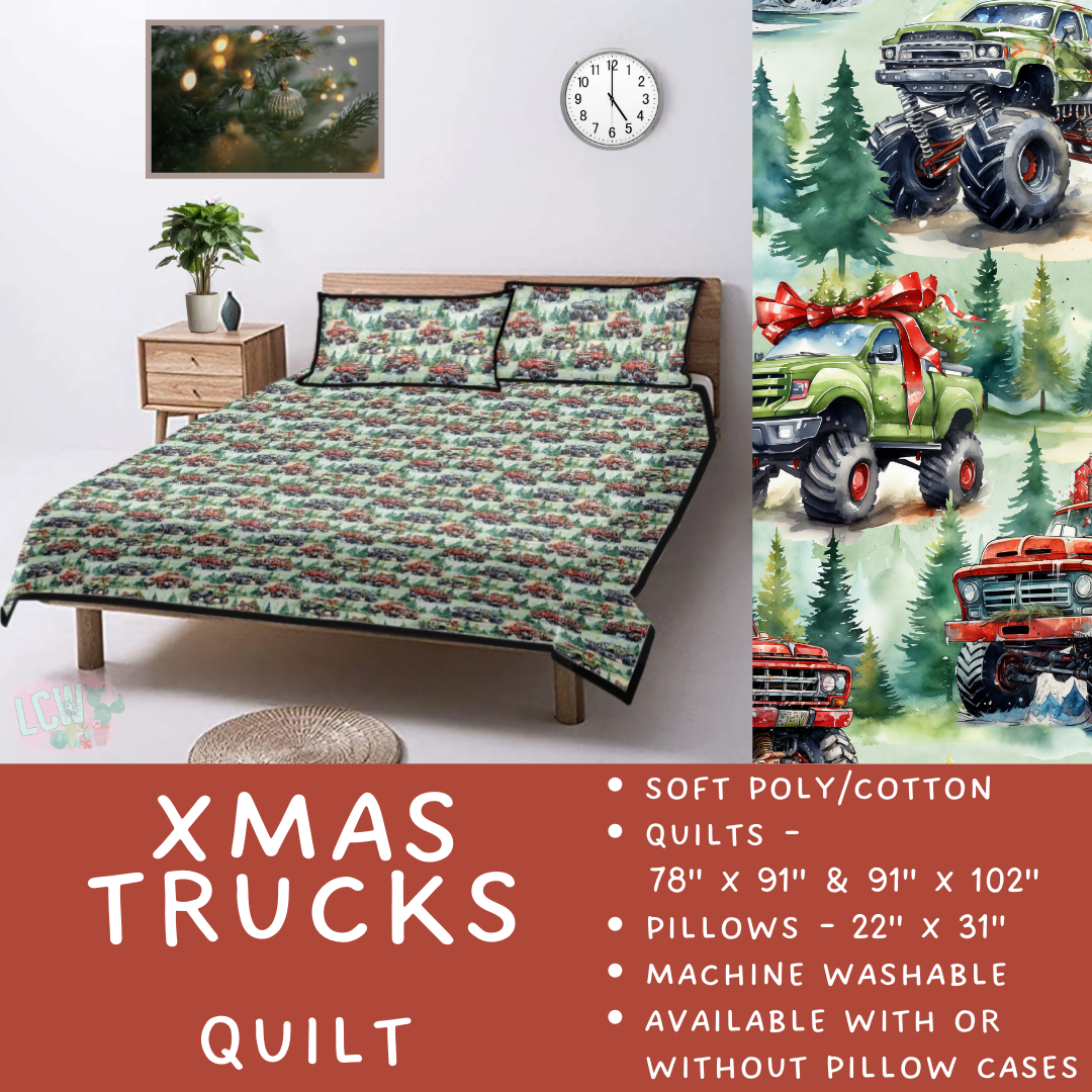 Batch  #410 - Cozy Quilts - Closes 9/10 - ETA late October - Xmas Trucks Quilt