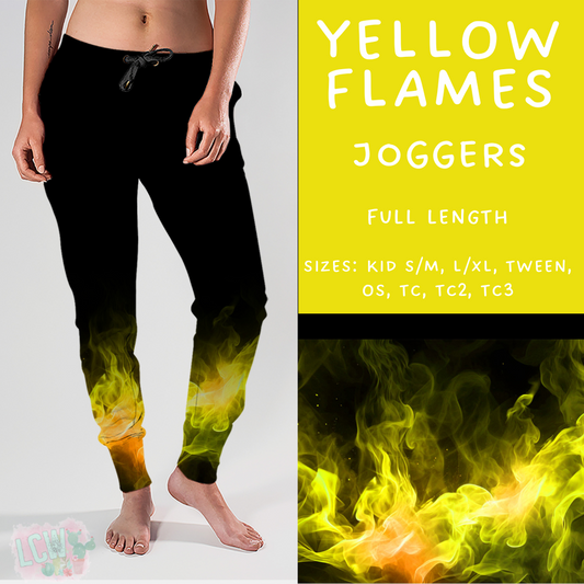Ready To Ship - Yellow Flames Joggers