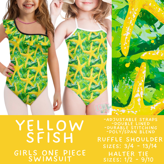Batch #543 - Pool Party 2 - Closes 6/15 - ETA early/mid August - Yellow SFish Girl's Swimsuit