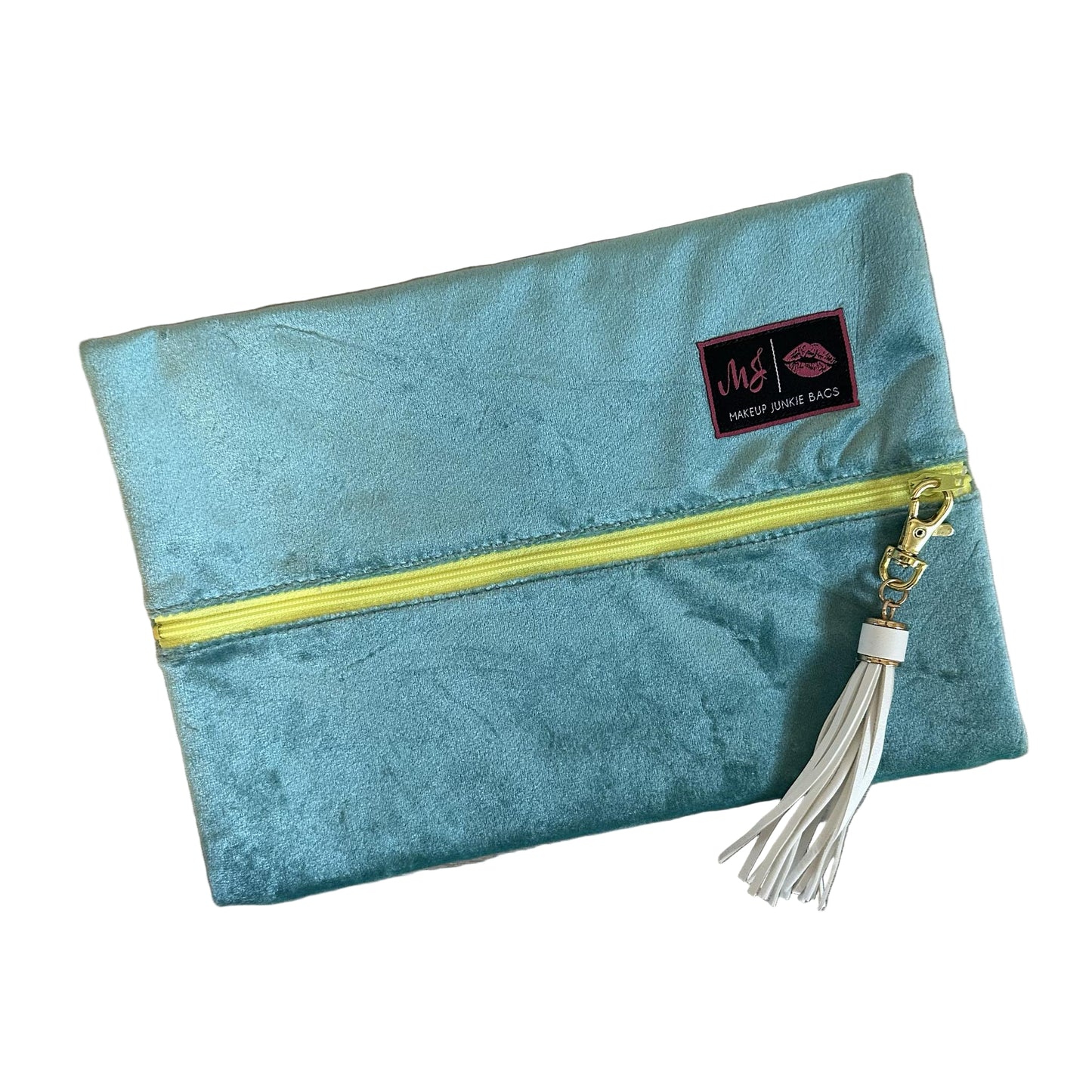 Teal Lemon Makeup Junkie Bag