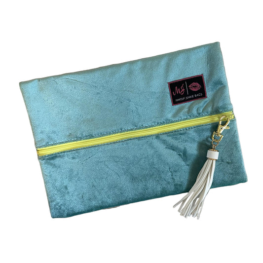 Teal Lemon Makeup Junkie Bag