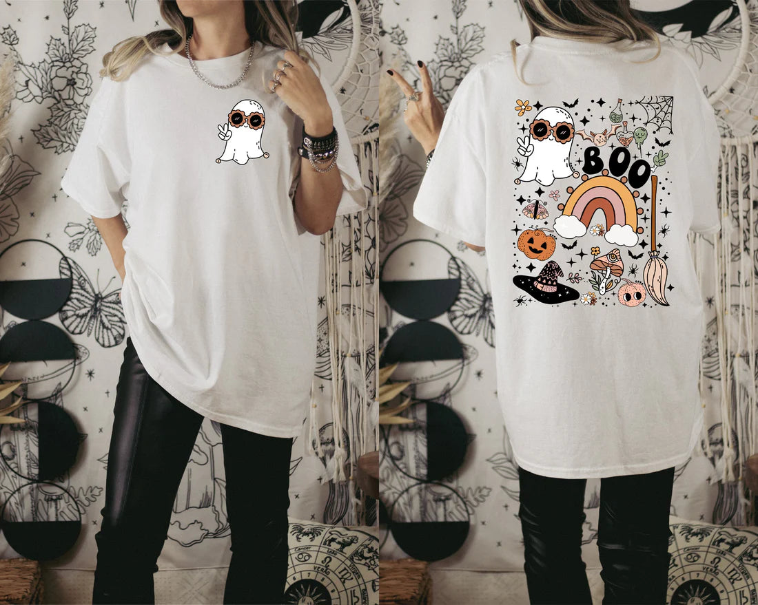 Boho Halloween Graphic Tee - Double Sided