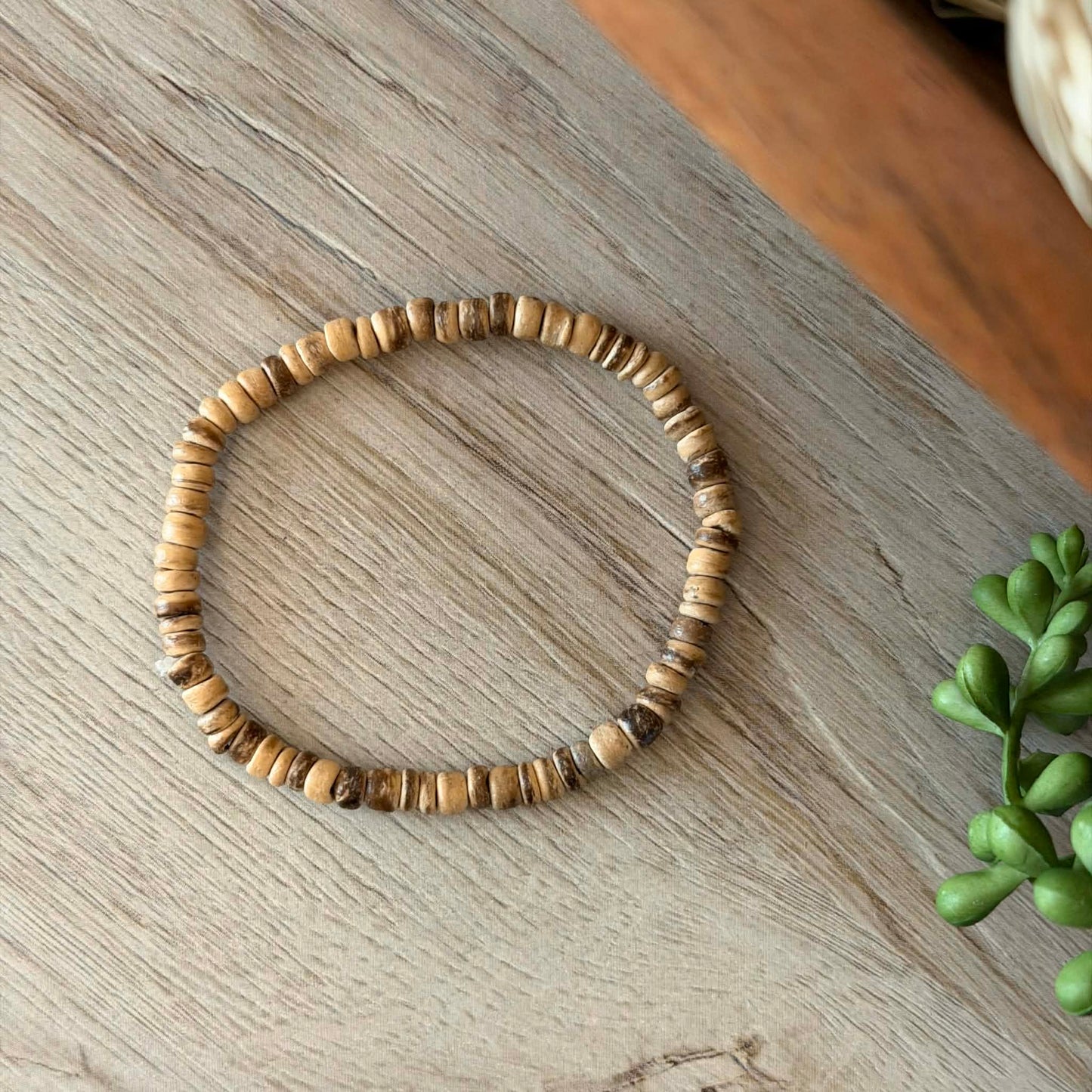 Wood Disc Beaded Stretch Jewelry Junkie Bracelet