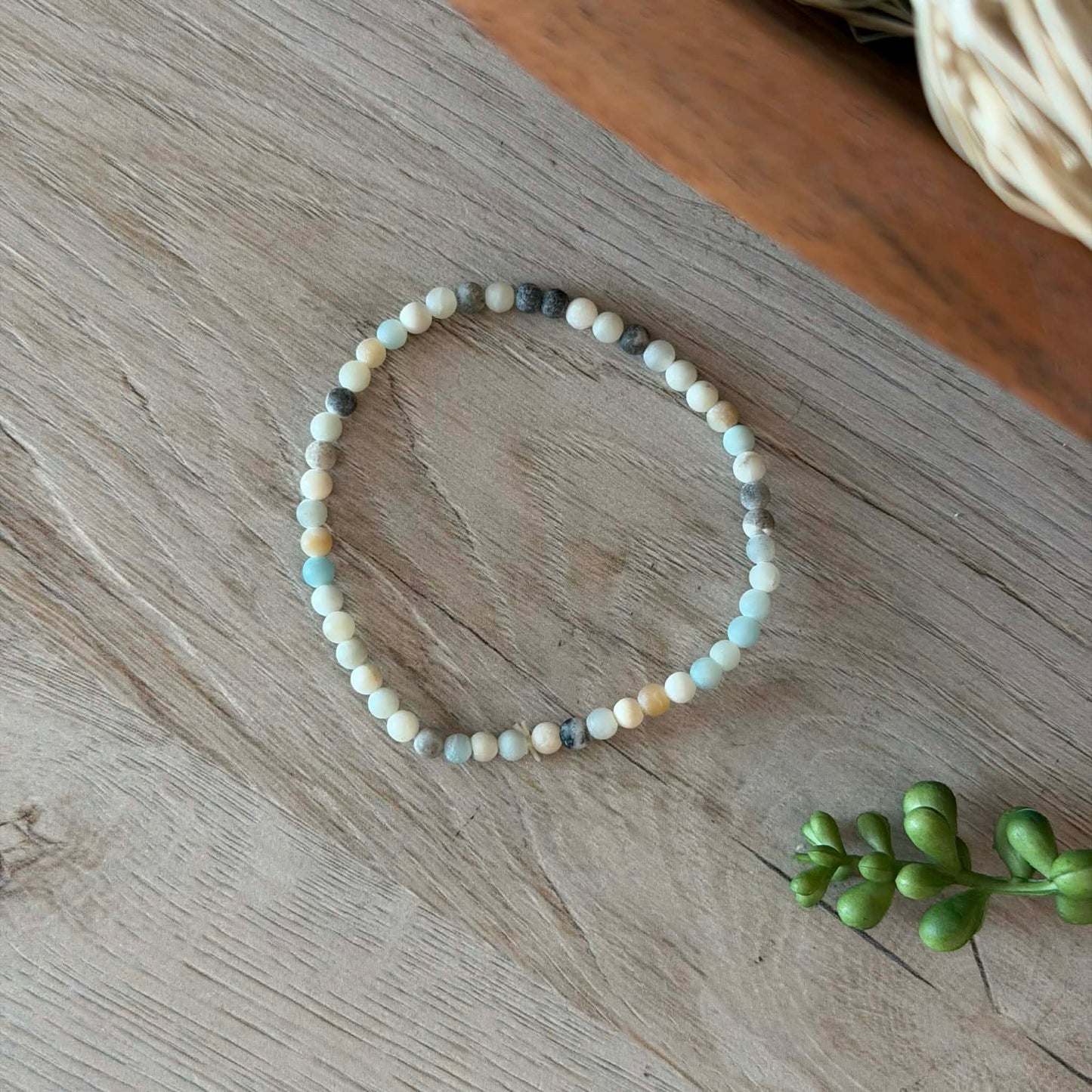 Frosted Amazonite Beaded Stretch Jewelry Junkie Bracelet