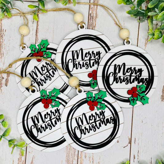 Rustic Merry Christmas Ornament