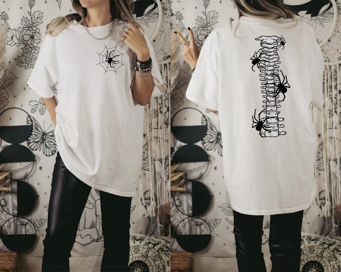 Spider Spine Graphic Tee - Double Sided