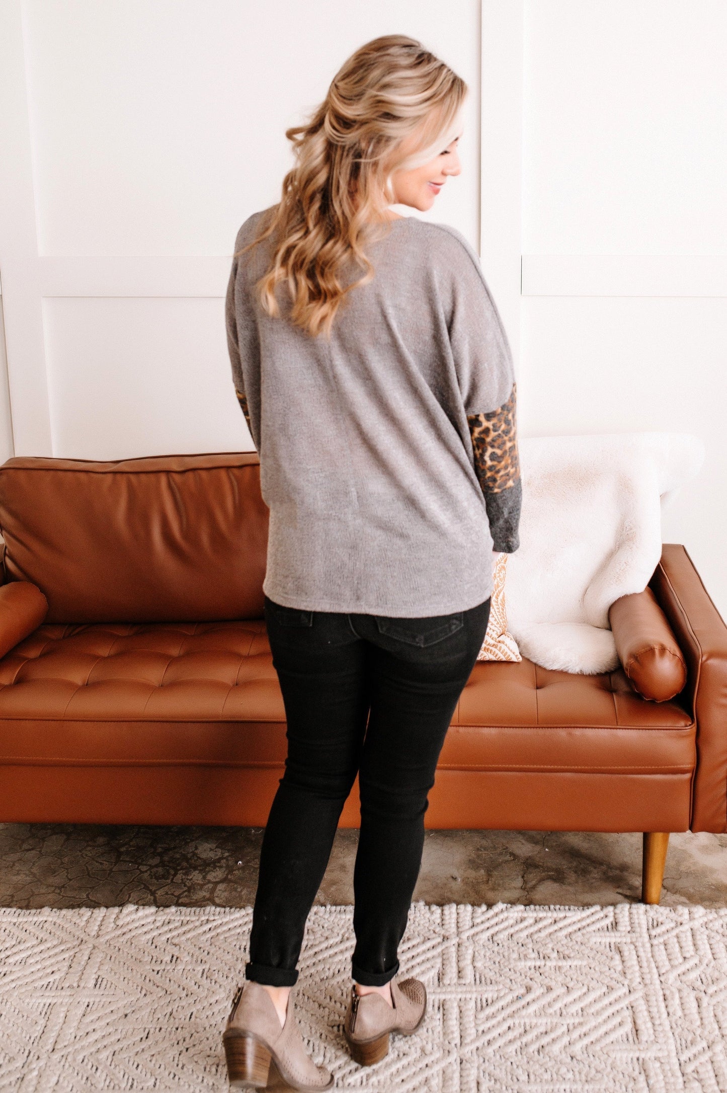 With A Little Cheetah In The Middle Knit Top