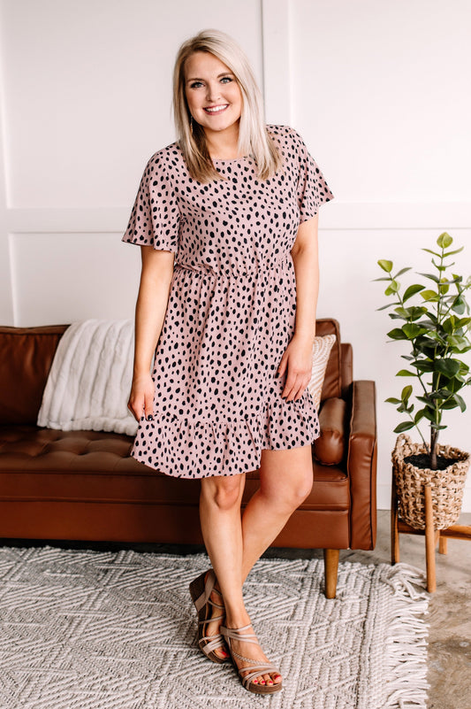 Wild Out There Animal Print Dress In Mauve