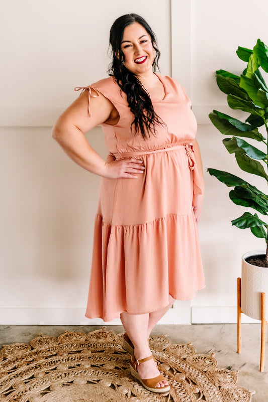 Peachy Queen Midi Dress