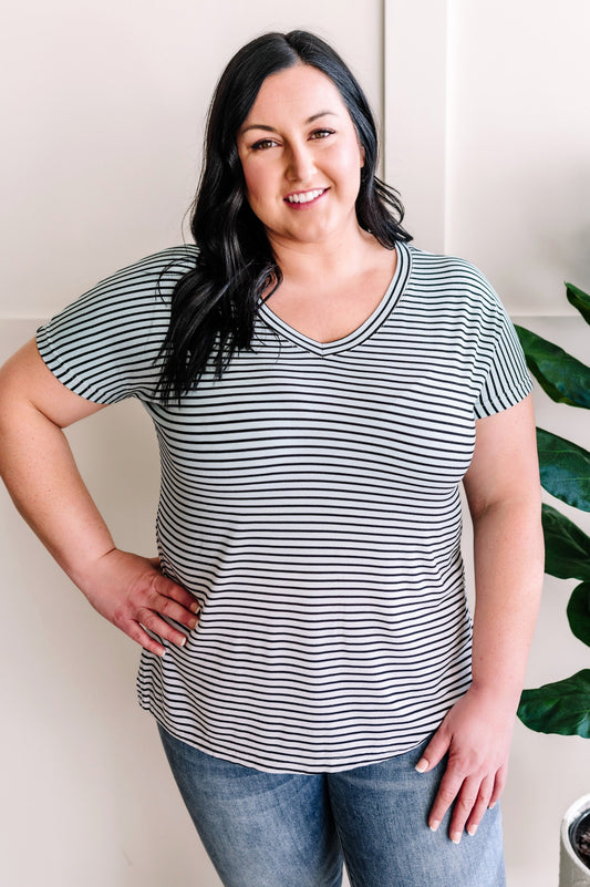 Pull The Shades Tee In Soft Tranquility