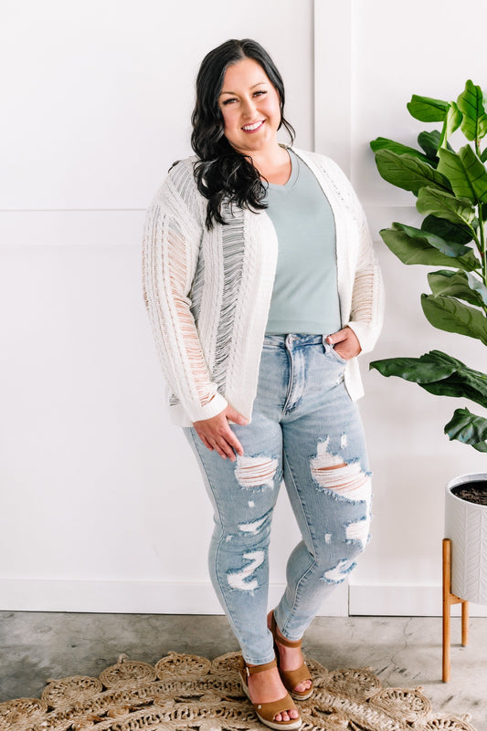 Tummy Control Summer Distressed Light Wash Judy Blue Jeans