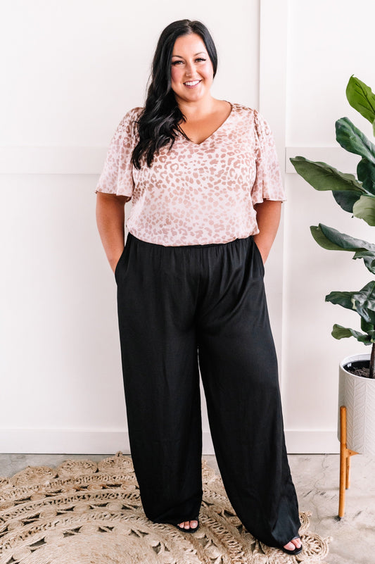 Wide Leg Satin Dress Pants