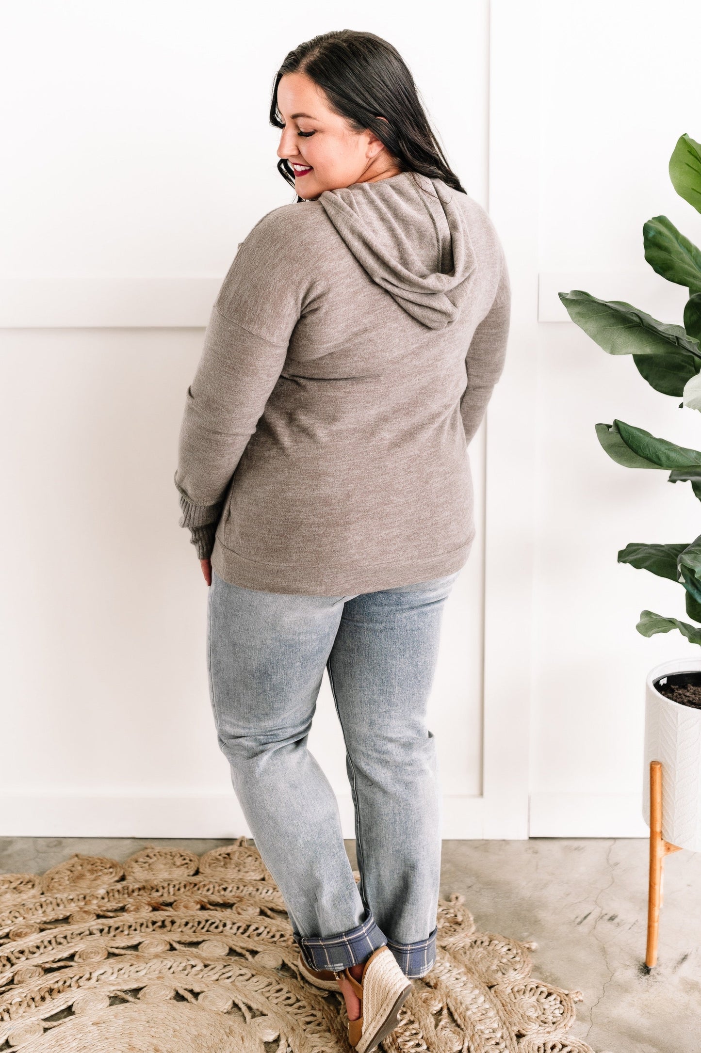 Ultra Soft Long Sleeve Hoodie In Muted Rosemary