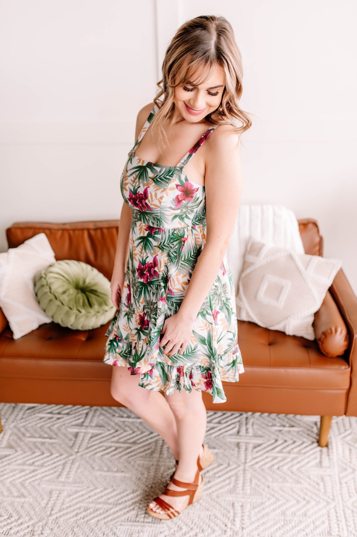 Tropical Print Dress in Island Fantasy