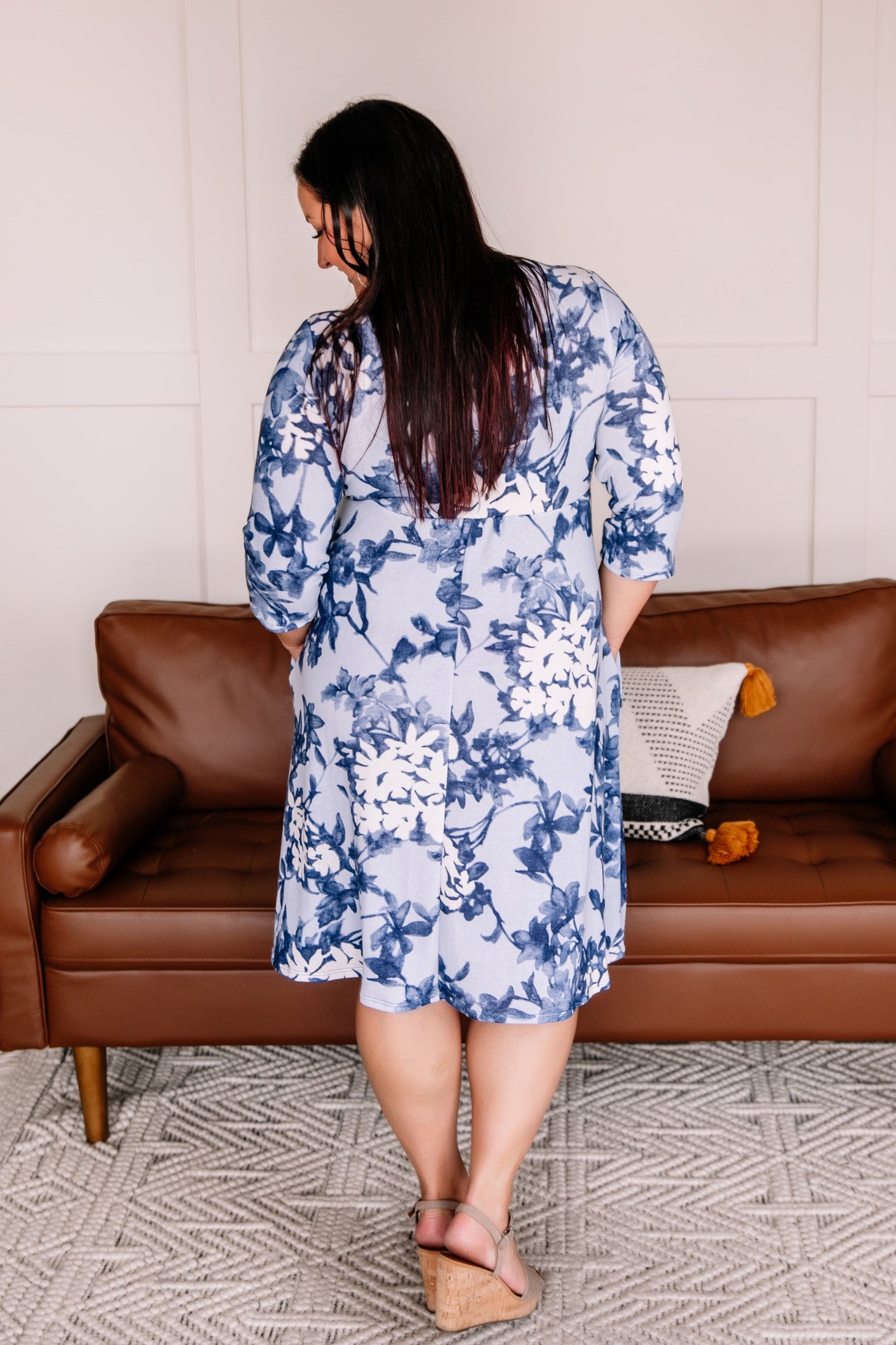 Wrap Me Up Blue Floral Dress