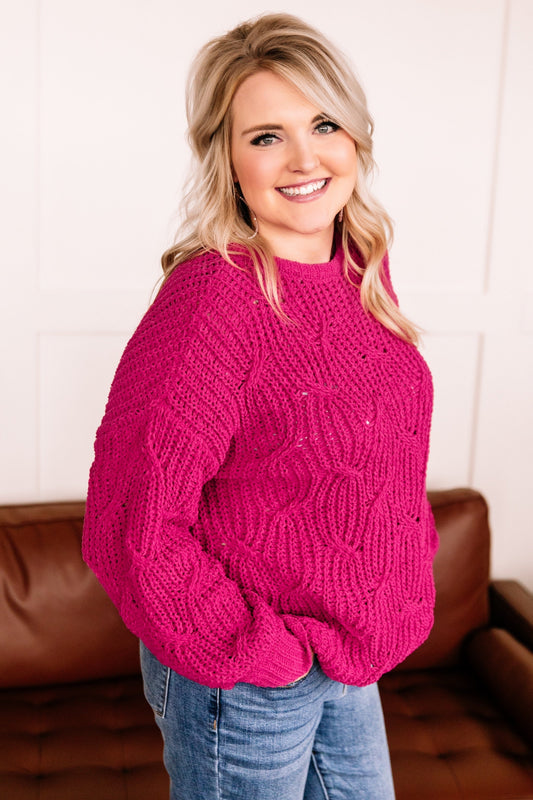 Pretty In Magenta Chenille Sweater