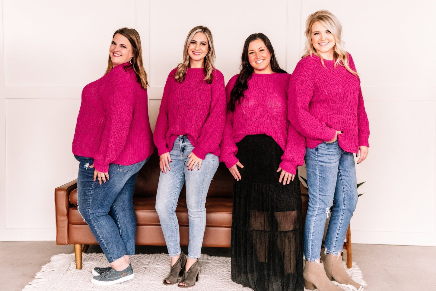 Pretty In Magenta Chenille Sweater